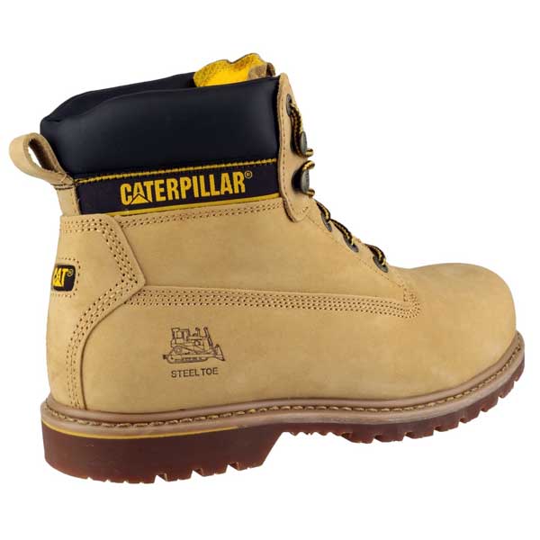 Cat Holton Heel Energy Absorption Goodyear Welted Safety Boots(Honey)