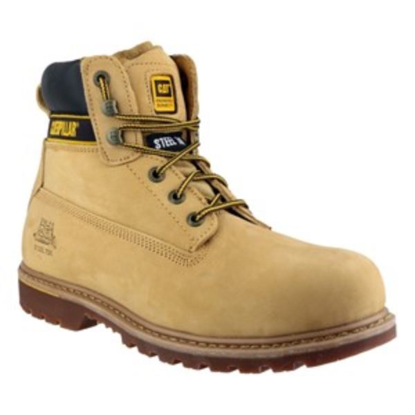 Cat Holton Heel Energy Absorption Goodyear Welted Safety Boots(Honey)