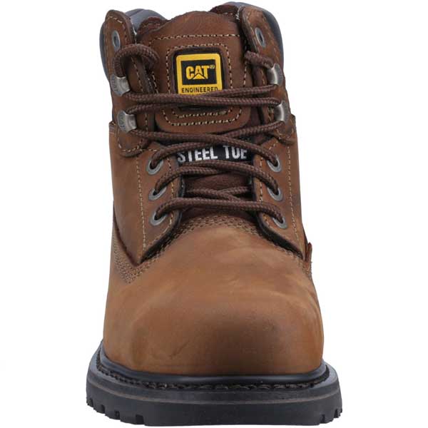 Cat Holton Toe Protection Goodyear Welted Safety Boots (Brown) 