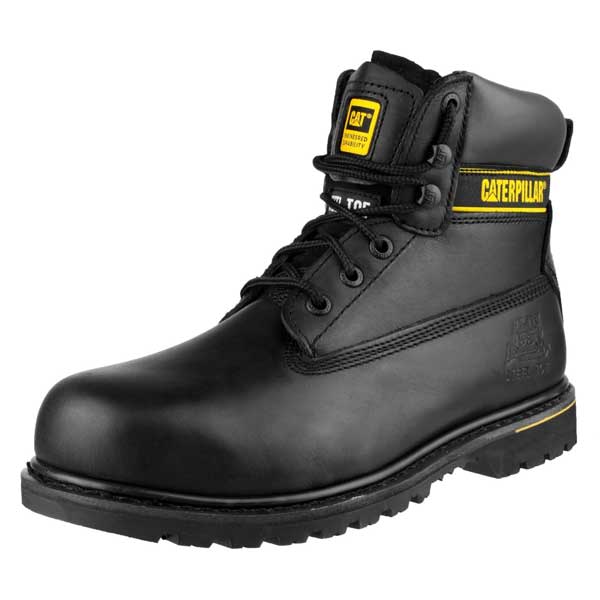 Slip resistance Cat Holton Goodyear Welted Safety Shoes (Black) 