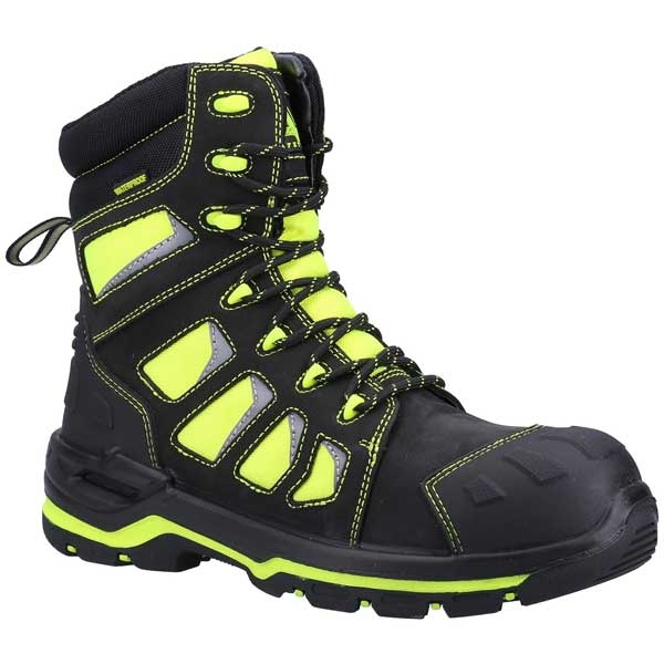 Water Resistant AS972C Beacon S3 Hi-Viz Hi Leg Safety Shoes